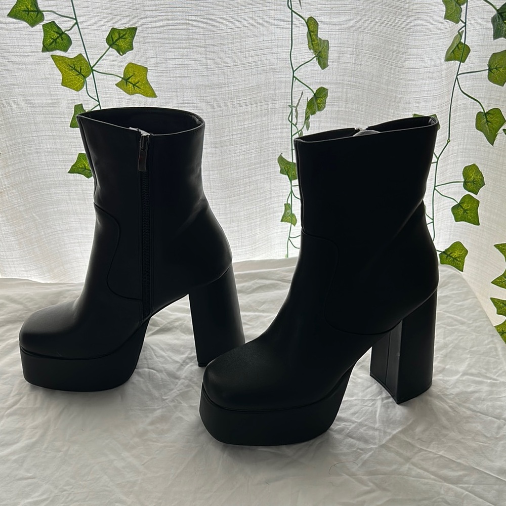 Black Platform Ankle Boots